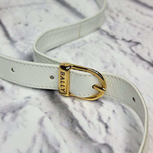 Vtg MCM Bally Womens Envelope Crossbody Bag White & Black Leather Made In Italy - Picture 8 of 11